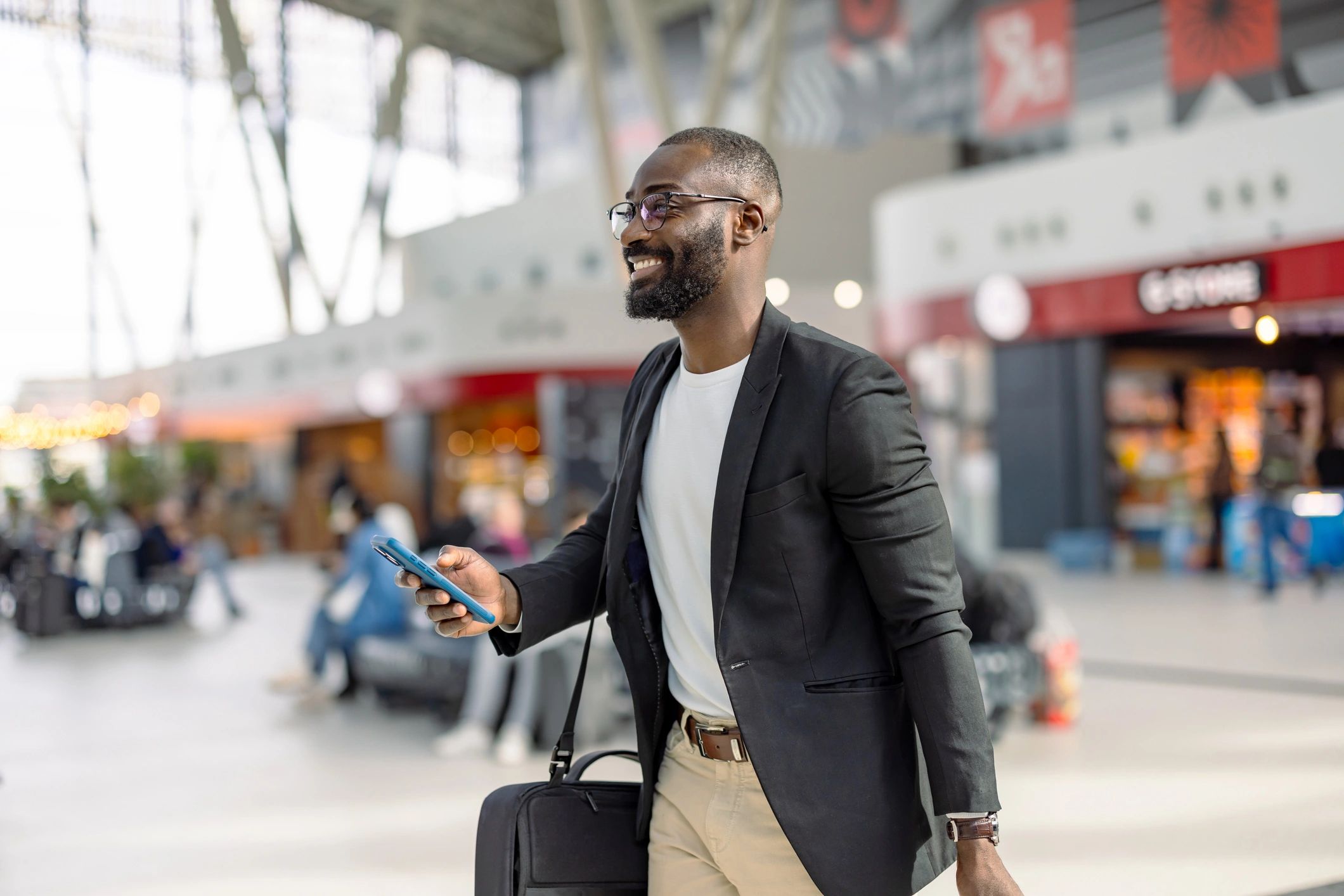 Business traveler representing a client testimonial